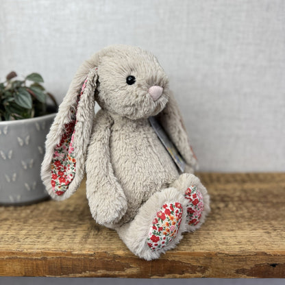 Jellycat Medium Bashful Beige Posy Blossom Bunny - Beige Bunny Floral 12” (#2)
