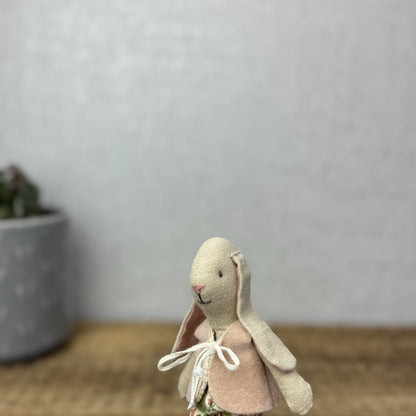 Maileg Mini Baby Bunny - Baby Bunny Rabbit In Floral Diaper & Gilet Retired 5"