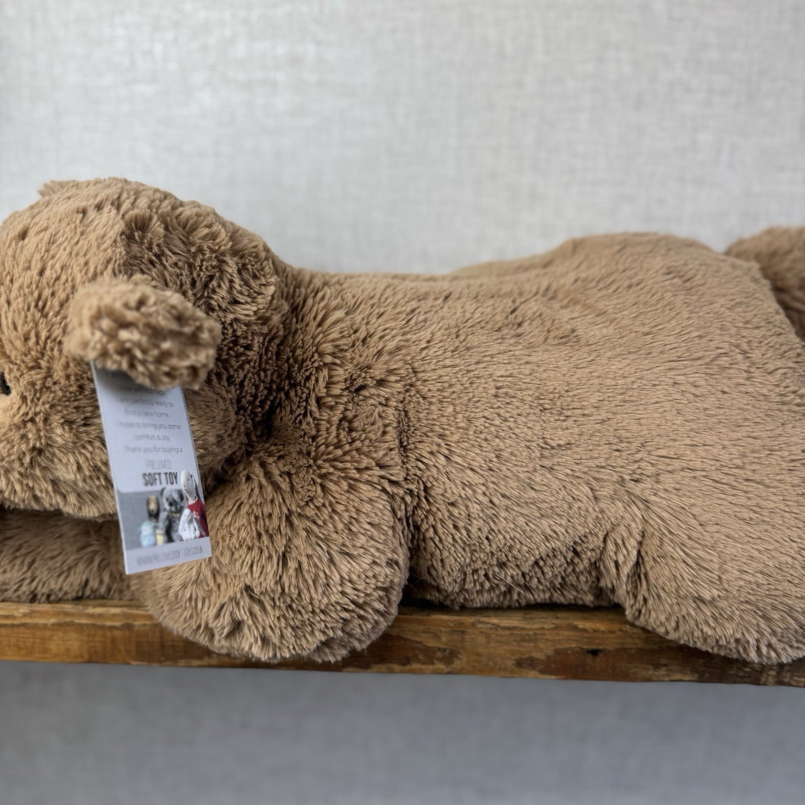 Jellycat Large Laying Woody Bear - Huge Brown Beanie Bear Large Retired 25”