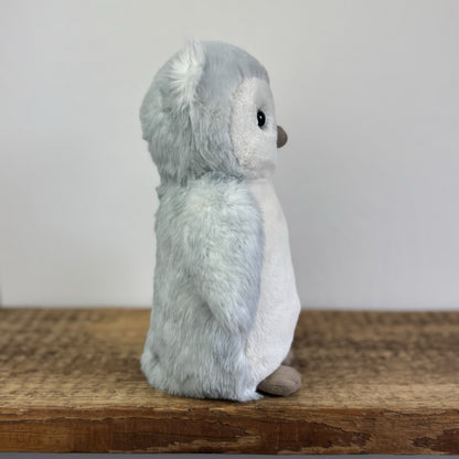 Jellycat Bashful Owl Chick - Birch Grey Colouring Owl Soft Toy Medium 9" (#2)