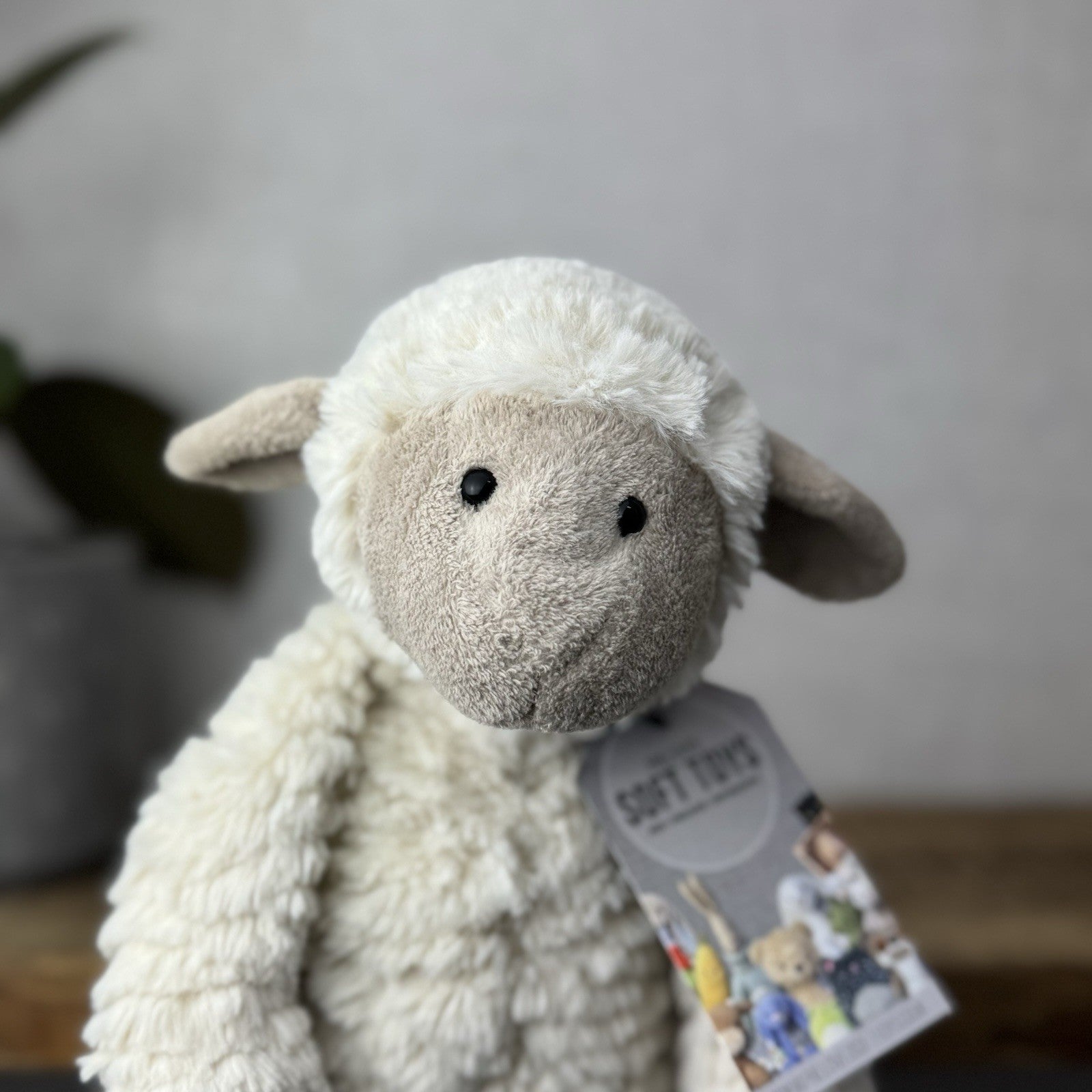 Jellycat Medium Fuddles Sheep Lamb Textured Lamb Soft Toy Beanie 12"
