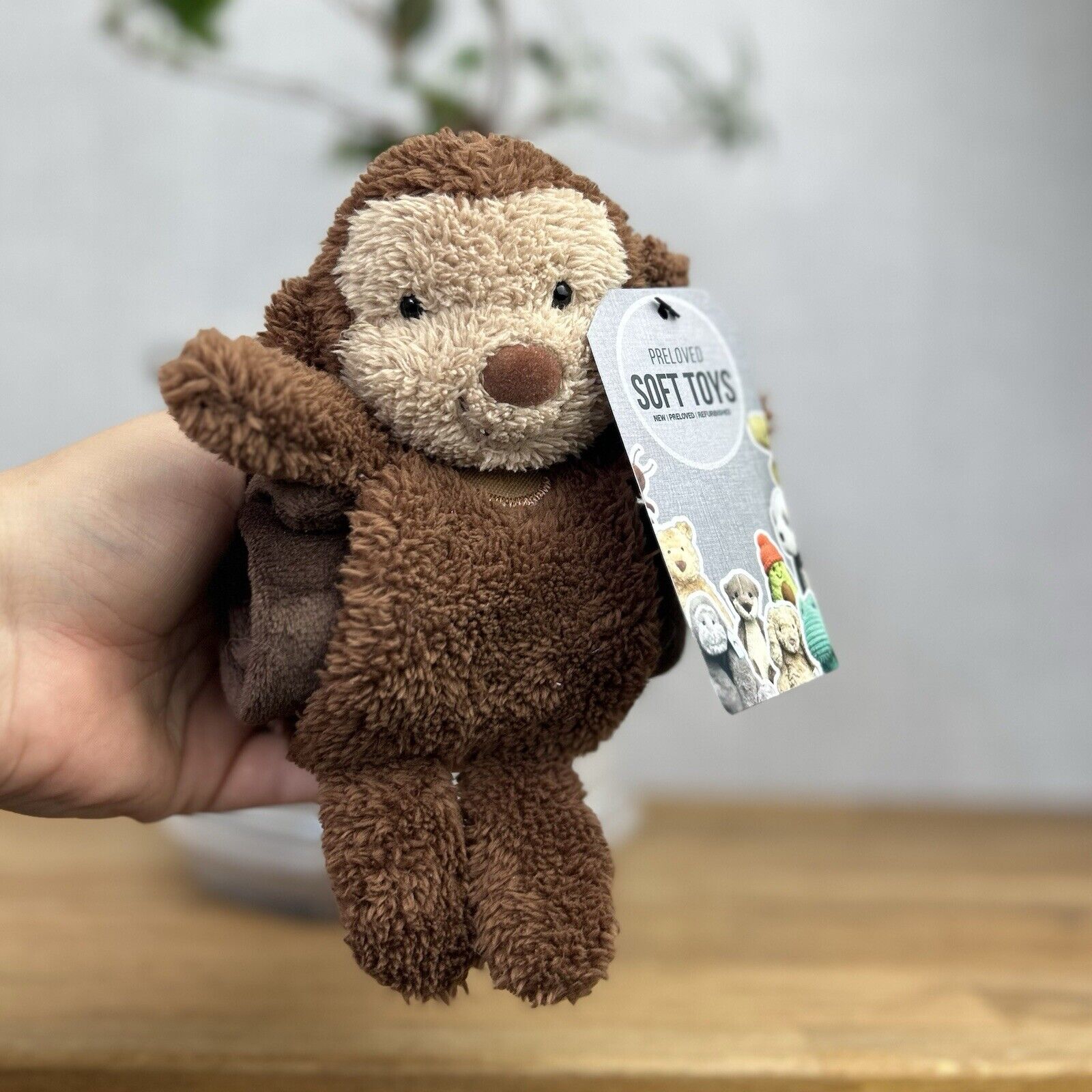 Jellycat Nugget Monkey Soother - Roll Up Monkey Baby Comfort Blanket Soft Toy