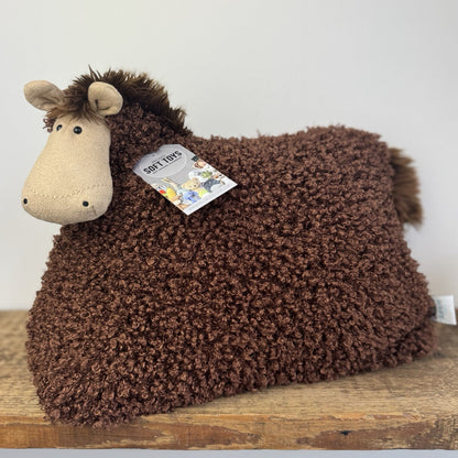 Jellycat Cushillow Horse - Beanie Retired Horse Brown Plush NWOT 14"