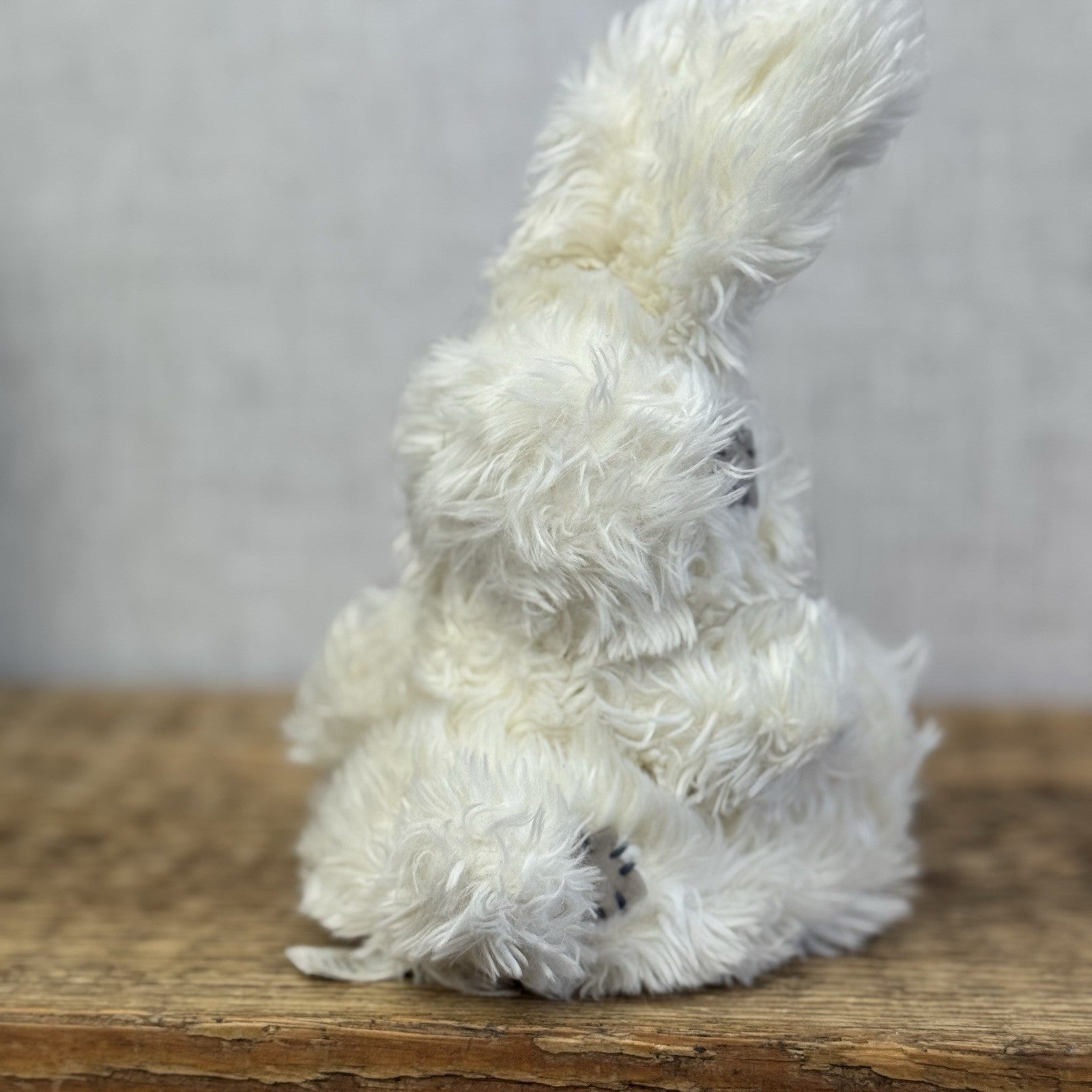 Blue Nose Friends Snowdrop Bunny #43 Mini White Fluffy/blue Paw Bunny 5"