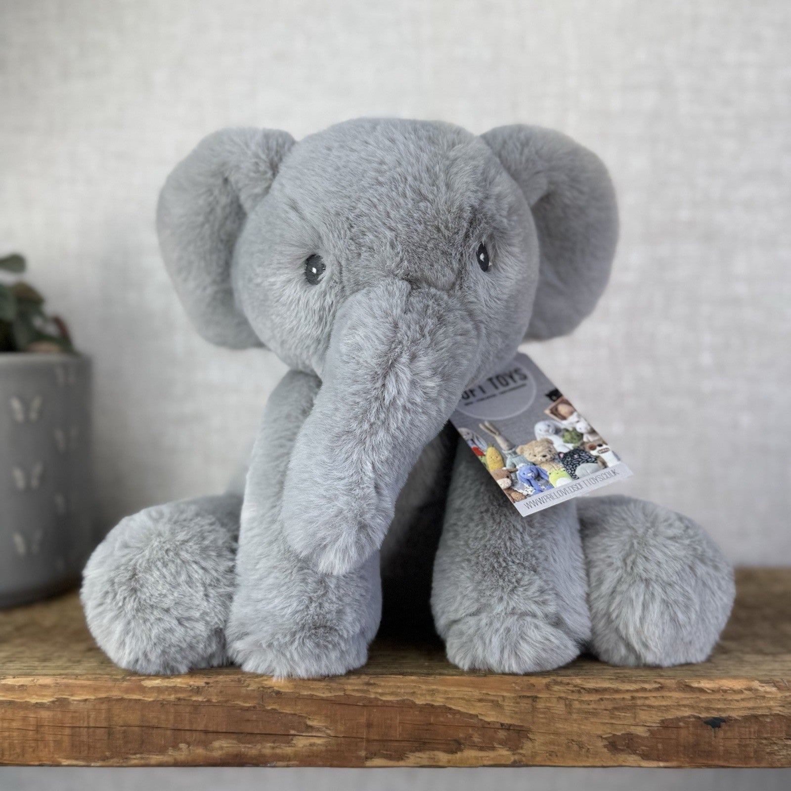 Mamas & Papas Archie Elephant Grey Soft Toy Plush - Welcome To The World 12”