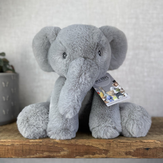 Mamas & Papas Archie Elephant Grey Soft Toy Plush - Welcome To The World 12”