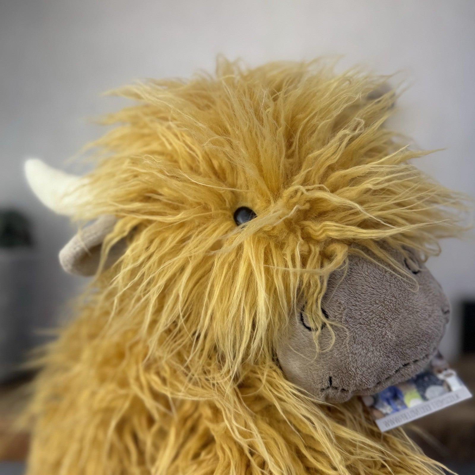 Jellycat Medium Truffles Cow - Fluffy Cow Cushion - Highland Cow 16”