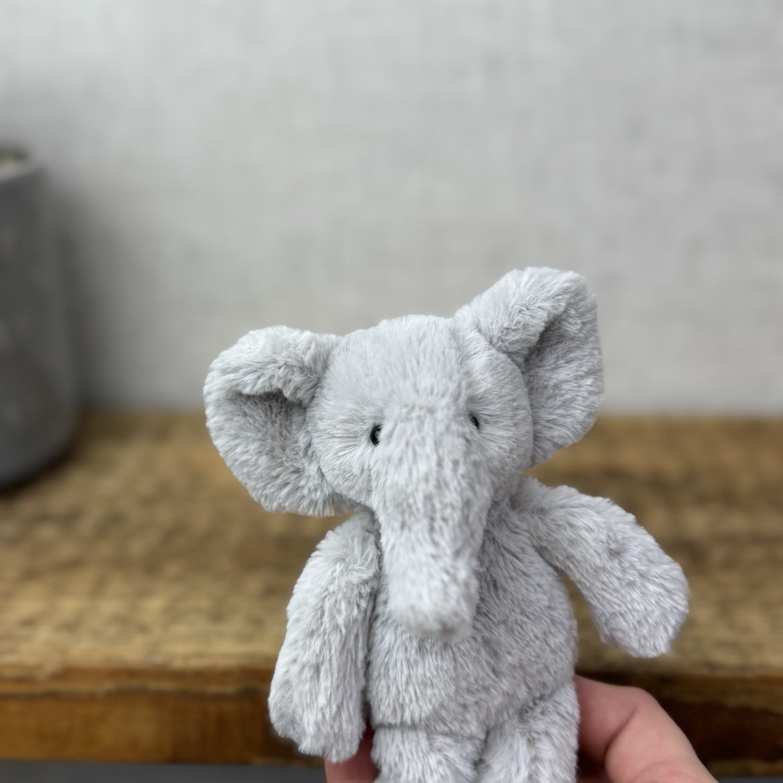 The Little White Company Tiny Bashful Grey Elephant - Mini Elephant (Jellycat) 