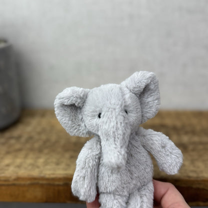 The Little White Company Tiny Bashful Grey Elephant - Mini Elephant (Jellycat) 
