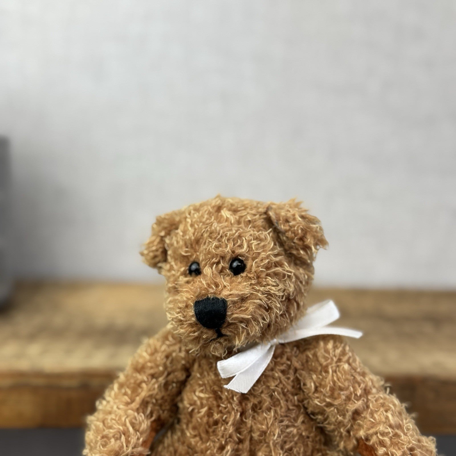 Keel Toys Small Traditional Beanie Bear Soft Toy - Small Beanie Curly Brown Bear