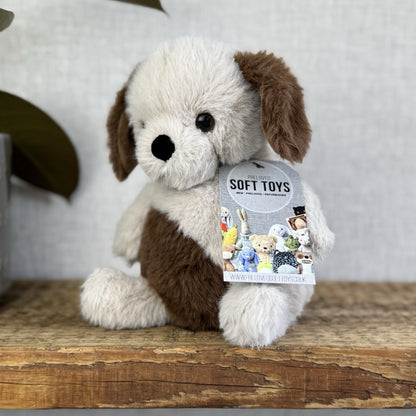 Jellycat Munchkin Pup - Brown/Beige Beanie Dog Sitting Plush Small Retired 8"