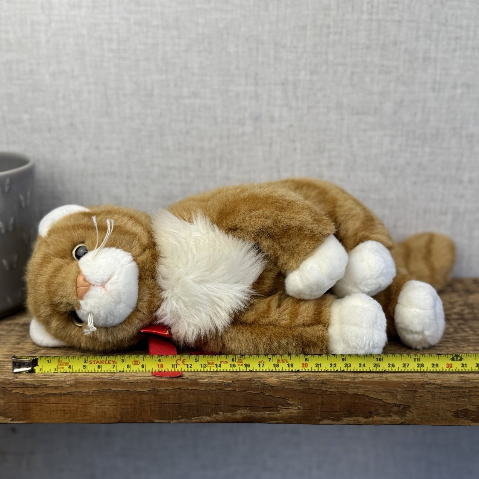 TY Classic Plush "Kitty" Orange Ginger Tabby Cat Beanie Large Seated Retired