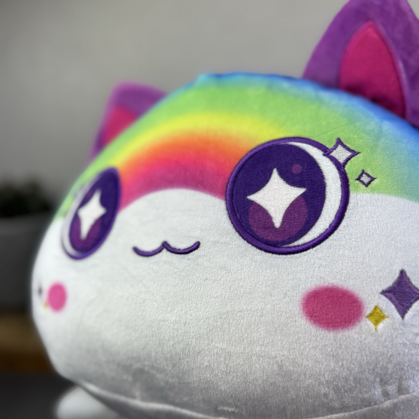 Jumbo Aphmau MeeMeows Galaxy Cat - Rainbow Cat Huge Squishmallow Plush Rare 16"