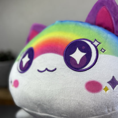 Jumbo Aphmau MeeMeows Galaxy Cat - Rainbow Cat Huge Squishmallow Plush Rare 16"