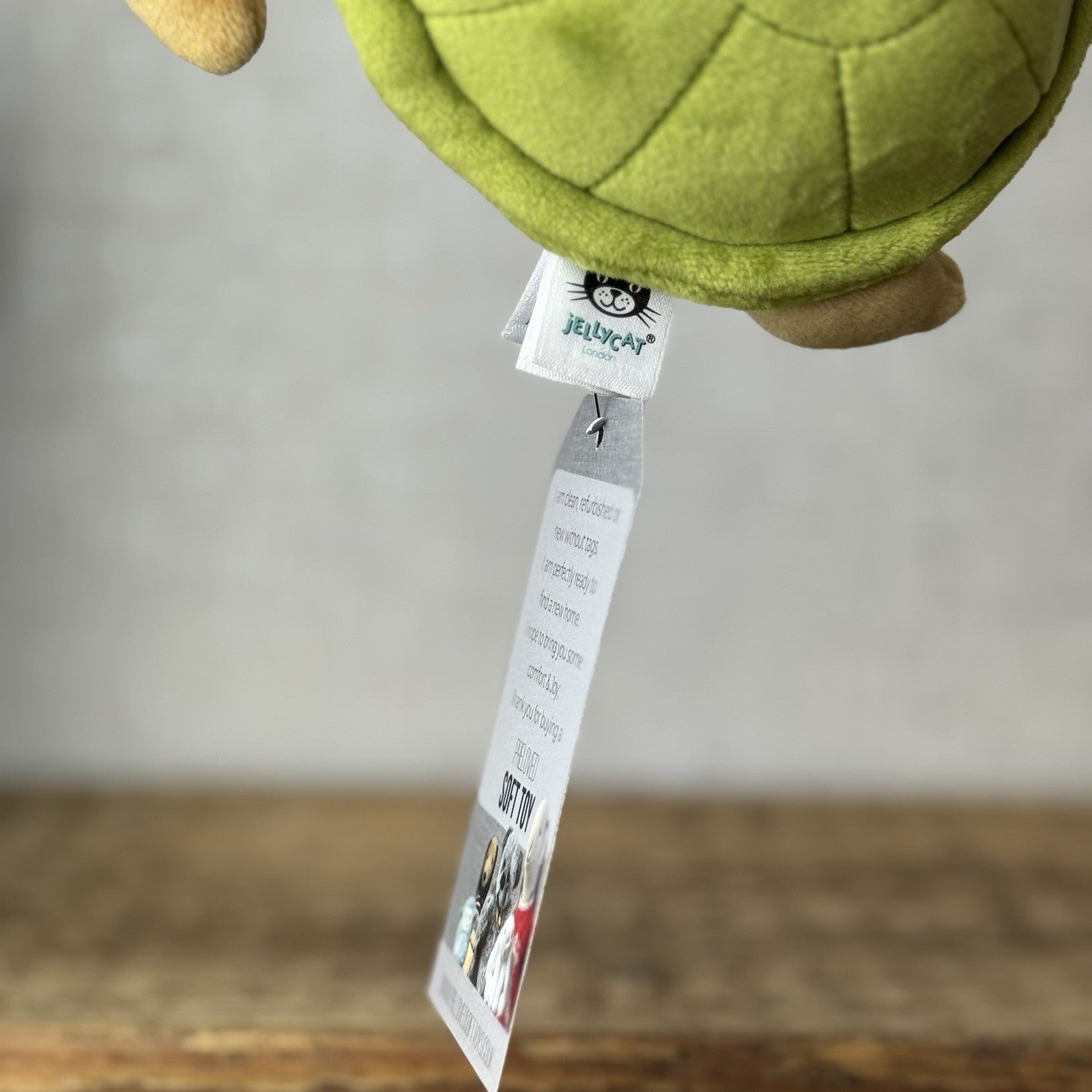 Jellycat Small CeeCee Turtle - Small Green Velour Turtle Beanie retired 6”