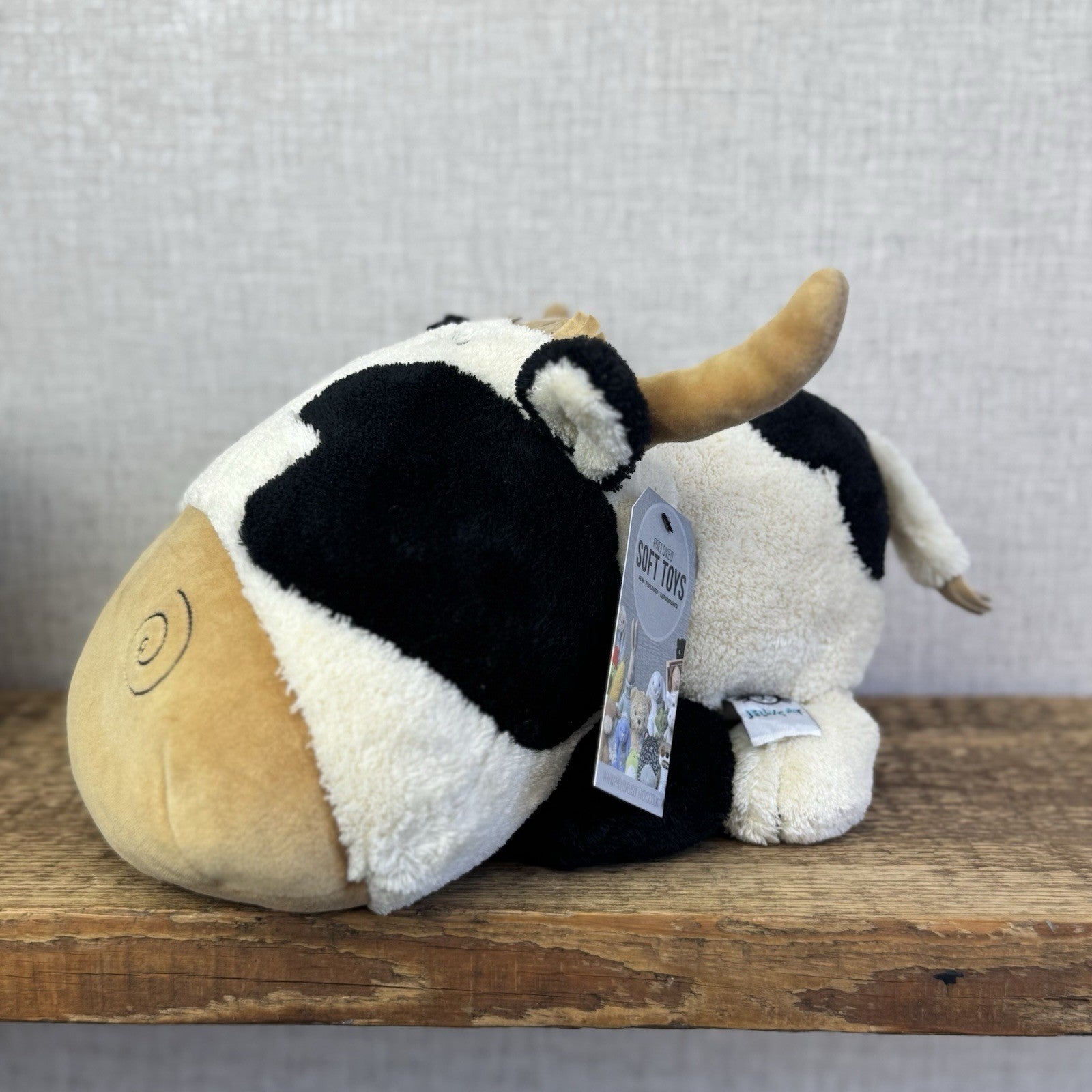 Jellycat Scallywag Cow - Large Head Cow Soft Toy Vintage Retired Quirky 10"