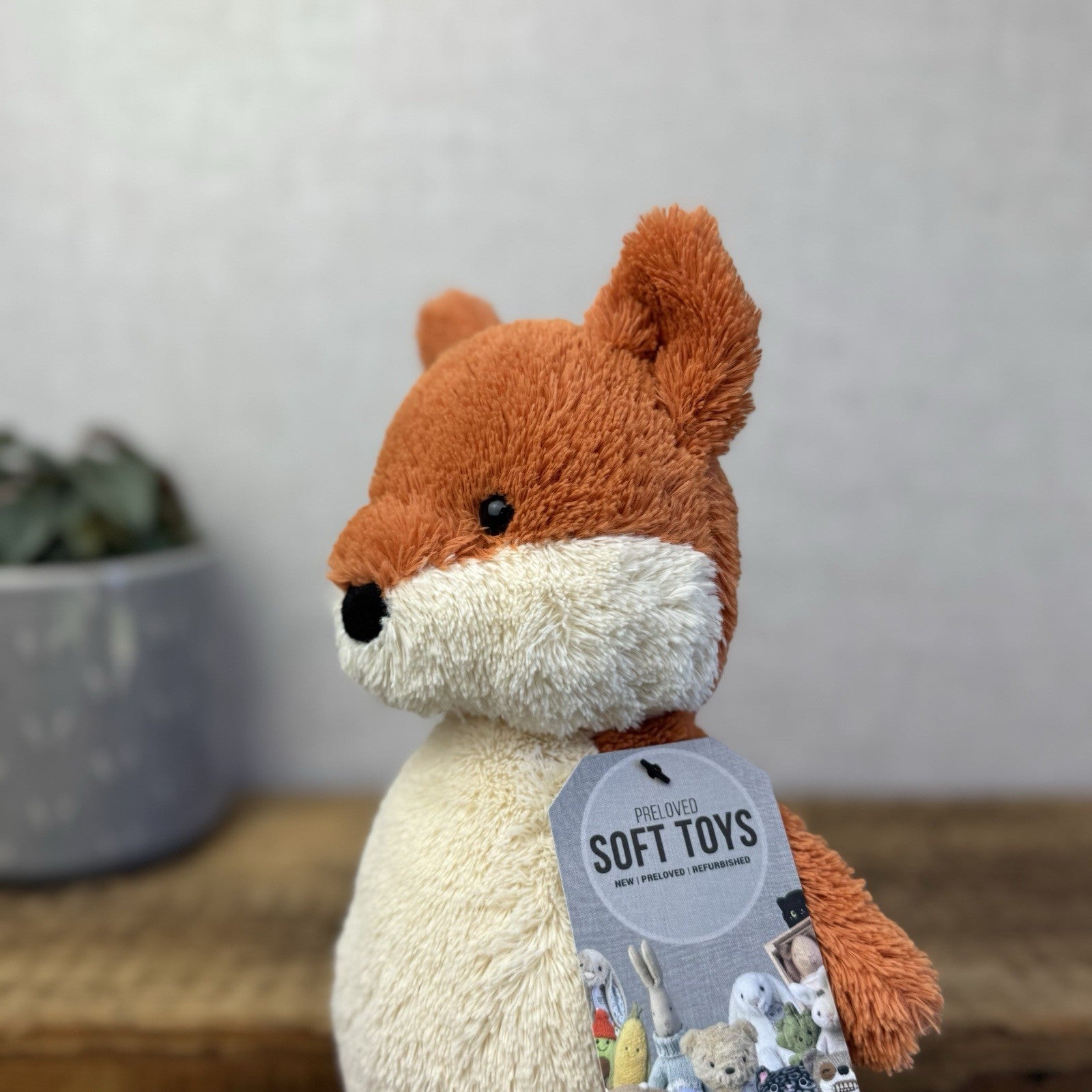 Jellycat Peanut Fox - Medium Peanut Scruffy Small Chubby Red Fox Beanie 12"
