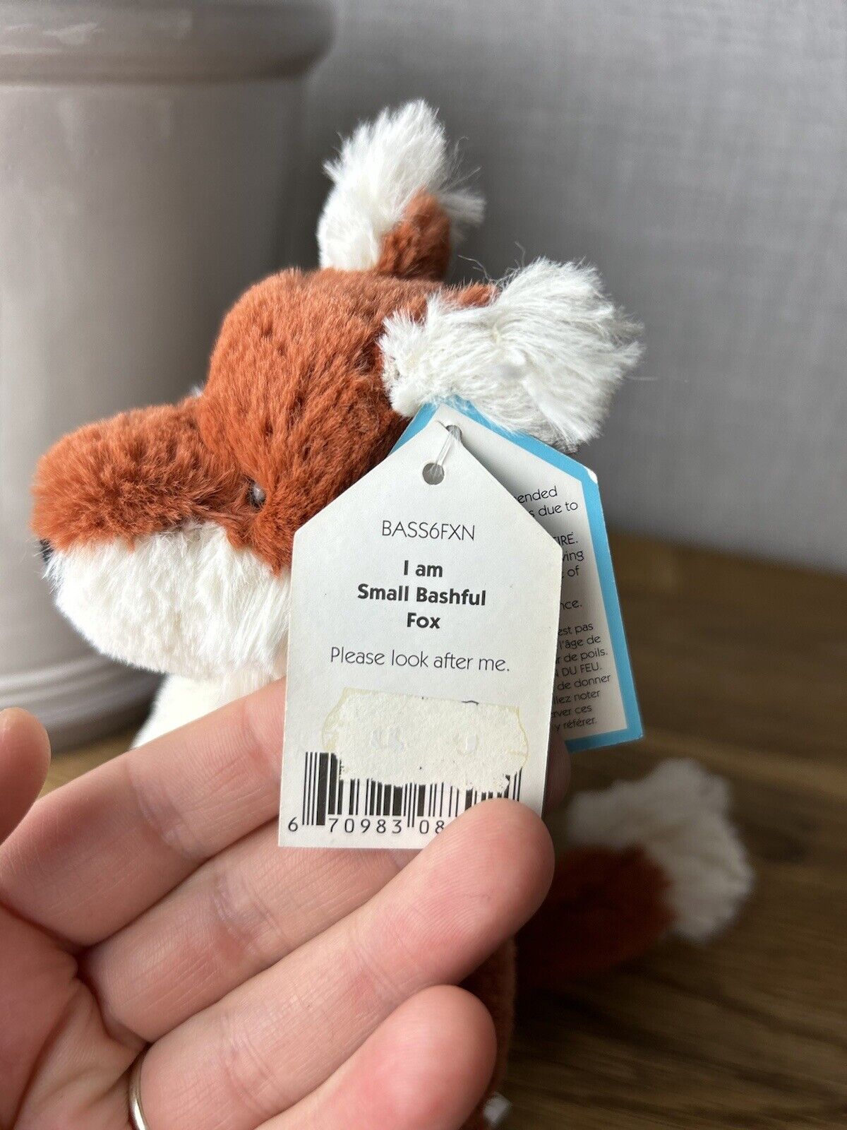 Jellycat Small Bashful Fox - White Belly Fox - OG - Small Fox Jellycat - New