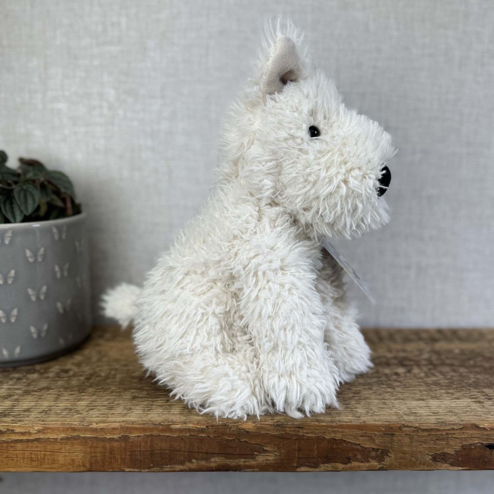Jellycat Munro - Munro White Scottie Dog Soft Toy Beanie Retired 12”