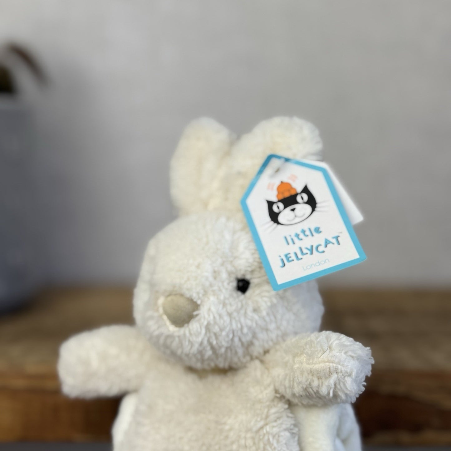 Jellycat Nugget Soother - White Bunny Roll Up Soother Bunny Retired Rare