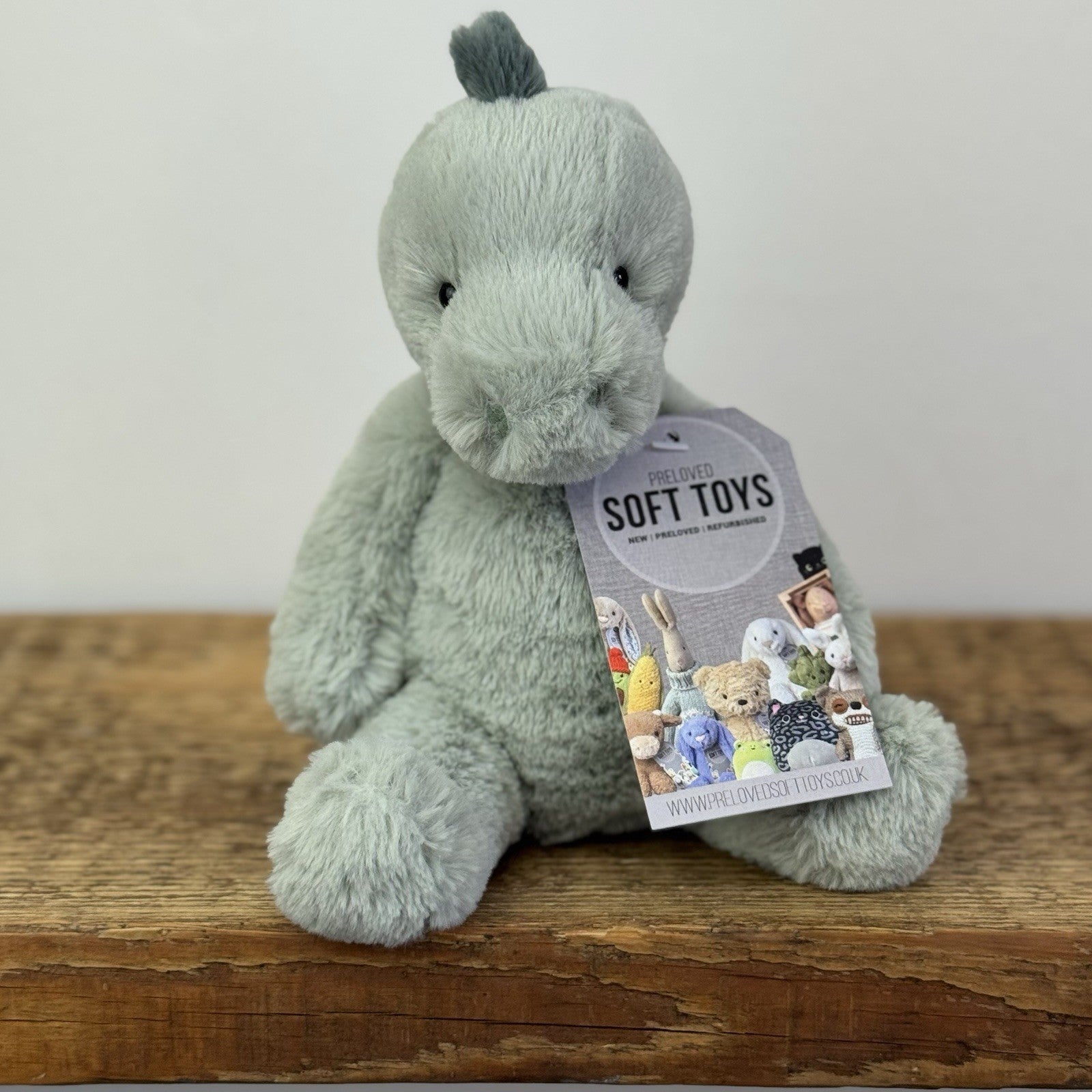 Jellycat Small Puffles Dino - Small Super Soft Sitting Dinosaur Rare/Retired 8"