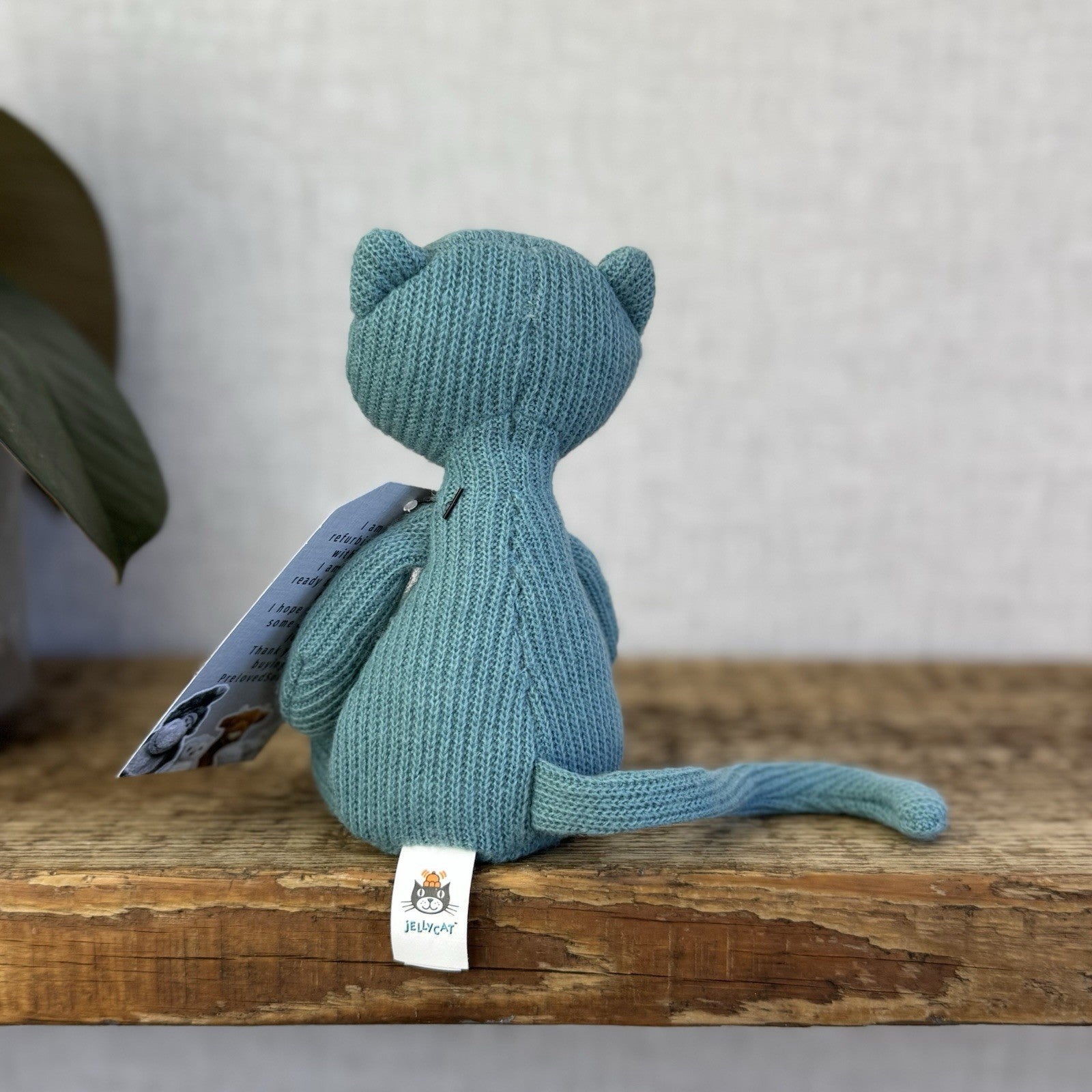 Jellycat Little Cashmina Cat - Blue Knitted Jellycat Kitten Beanie Small 7” Rare