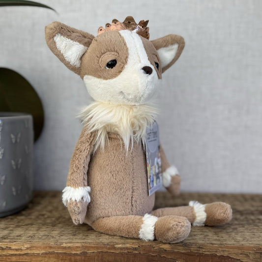 Jellycat Princess Chihuahua - Tan/Cream Soft Toy Dog Beanie Girls Plush 12"