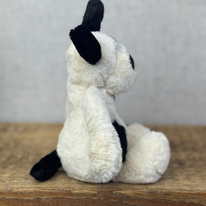 Jellycat Bashful Black & Cream Puppy Dog - Small Beanie Dog Retired Plush 8”