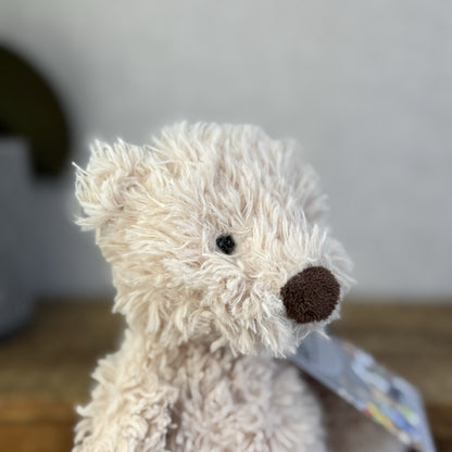 Jellycat Small Biscuit Bear - Curly Off White Small Beanie Bear Rare Retired 7"