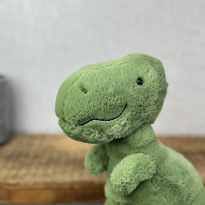 Jellycat Fossily T Rex - Medium Green Dinosaur Soft Toy Retired Plush Toy 12"