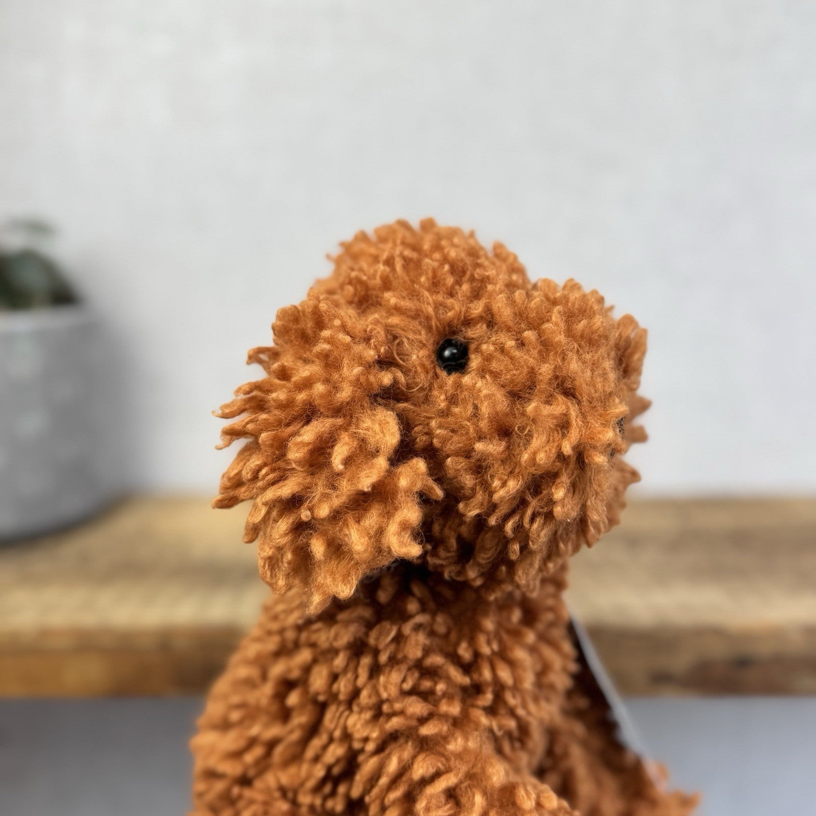 Jellycat Cooper Doodle Dog - Bronze Curly Haired Poodle Dog Beanie 10"