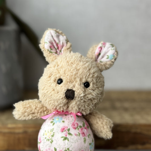 Jellycat Tiny Bonita Bunny Rabbit - Tiny Rabbit Floral Tummy & Bow Vintage 5”