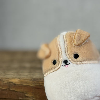 Squishmallow Squishville - Reginald The Corgi - Mini Beige/Cream Dog Soft Toy 2"