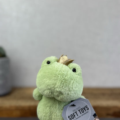 Jellycat Crowning Croaker Mini Green Frog Beanie Soft Toy Plush Small 6"
