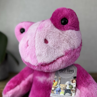 Build A Bear Pink Tie Dye Frog Plush Soft Toy Retired - Pink Tie Dye Frog 17”