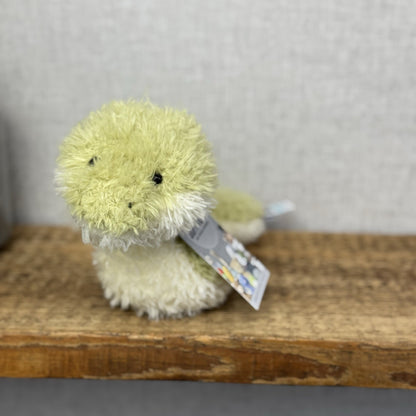 Jellycat Little Snake - Fluffy Light Green Snake Beanie Plush Curly Hair 7”