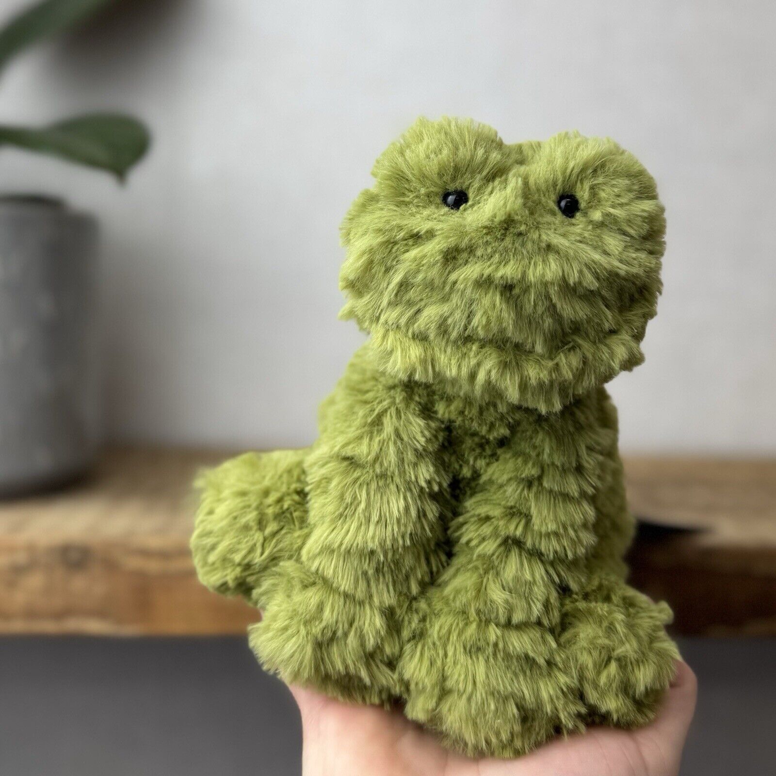 Jellycat Small Fuddlewuddle Frog - Small Green Textured Frog Beanie Retired 6”