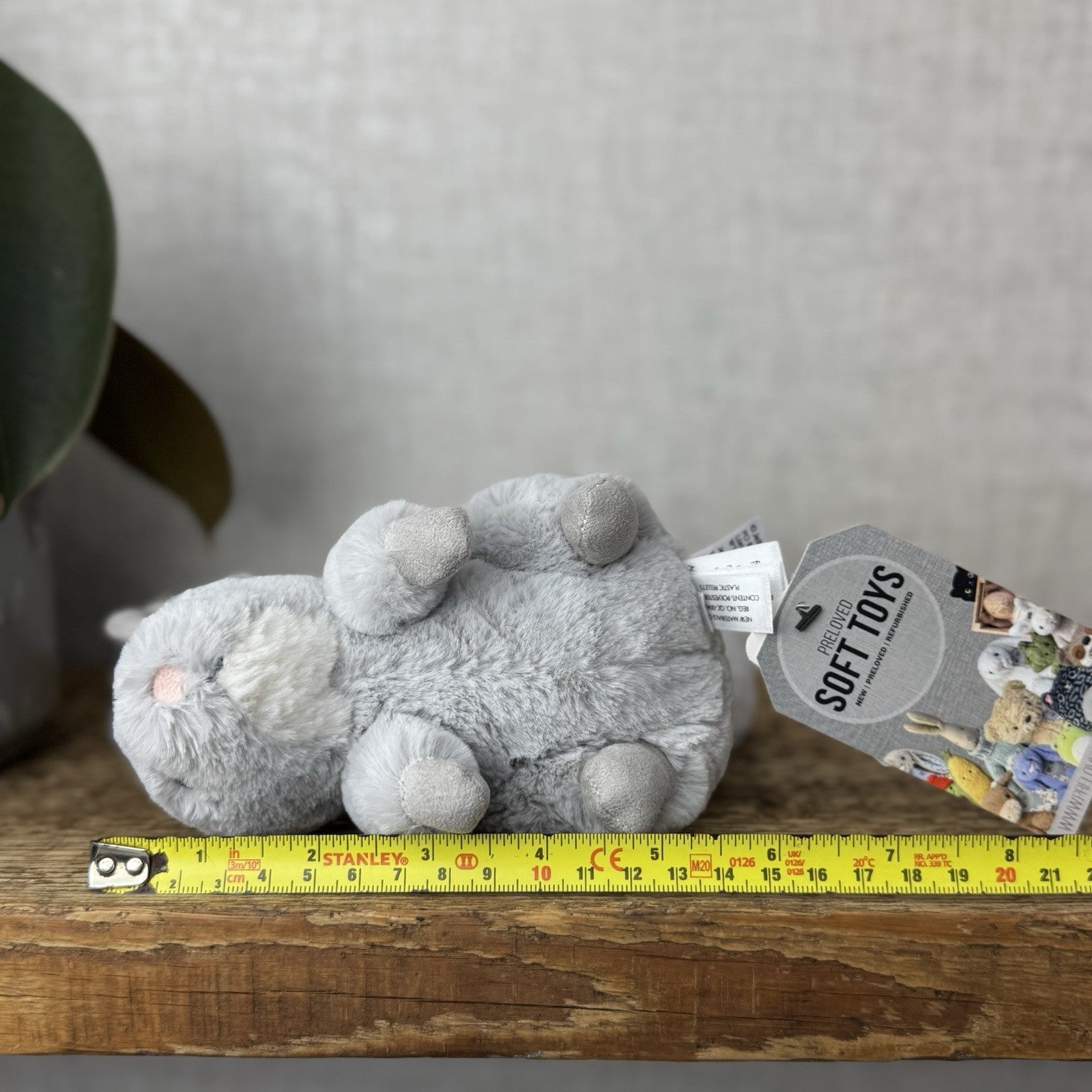Jellycat Misty Chinchilla - Silver Grey Small Chinchilla Beanie Retired 6” (#2)