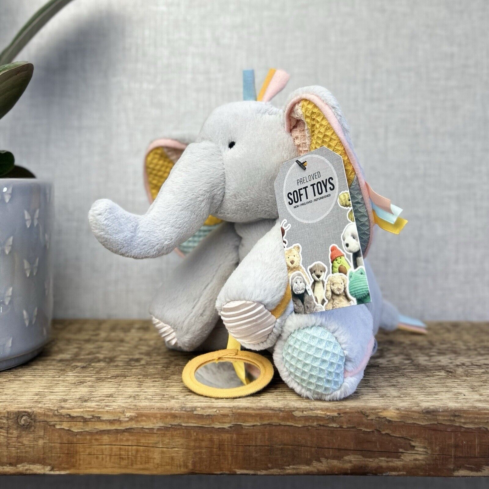Jellycat Elephant Activity Soft Sensory Baby Toy - Peek A Boo Elly - Baby Toy