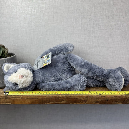 Jellycat Medium Pickles Cat - Vintage Grey Cat Beanie Retired (imperfect) 18"