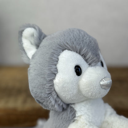 Aurora Glitzy Tots Husky Dog Soft Toy - Mini Husky Plush Grey/white/silver New