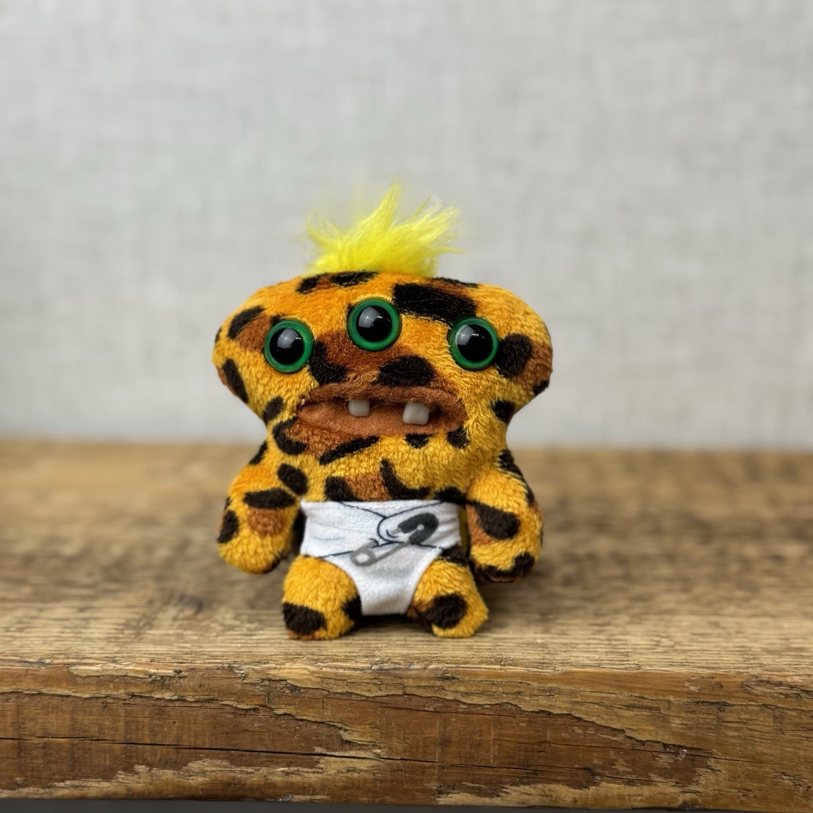 Fuggler Baby Fugg - Annoyed Alien Leopard Print Fleece Plush Mini Monster 3.5"