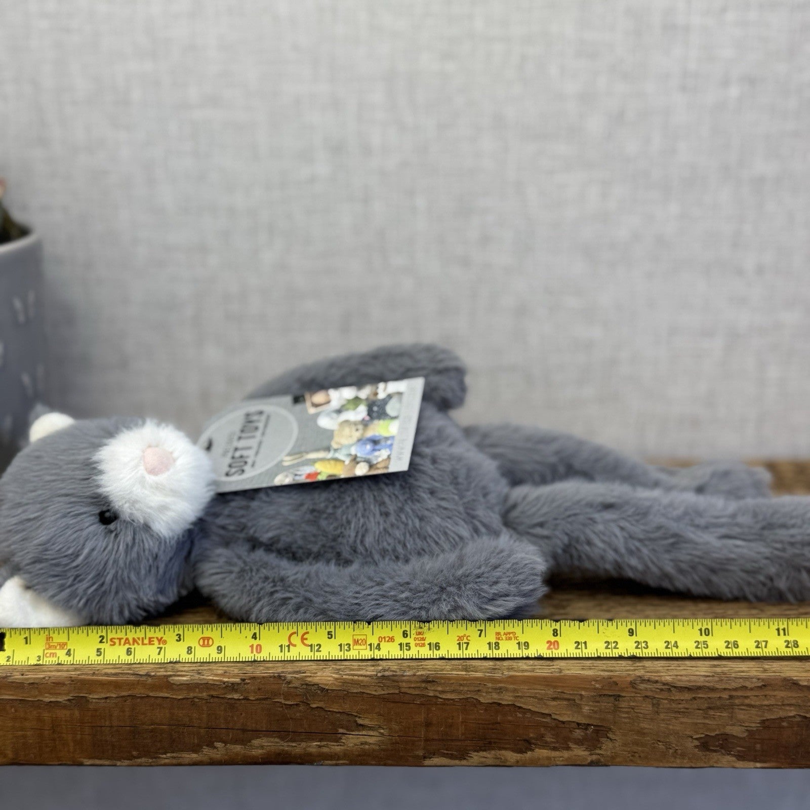 Jellycat Sweetie Kitten - Small Fluffy Light Grey Beanie Kitten (repaired)