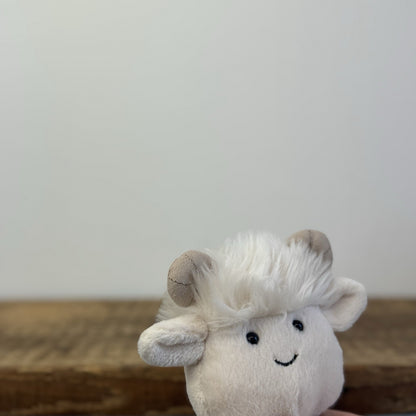 Jellycat Amuseabean Ram - Small Cream Beanie Goat Farm Animal Toy Retired (#2)