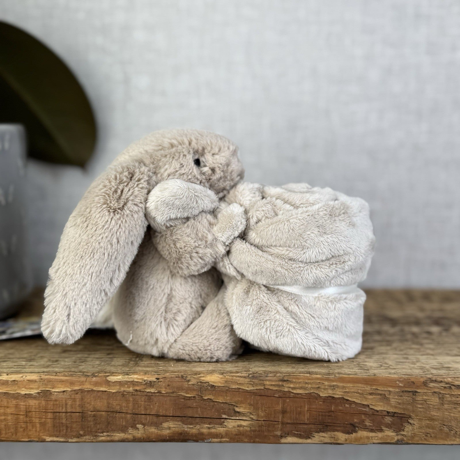 Jellycat Beige Bunny Soother - Brown/Grey Rabbit Comfort Blanket Baby NWOT 