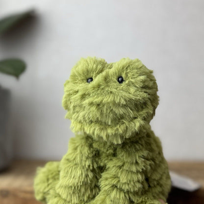 Jellycat Small Fuddlewuddle Frog - Small Green Textured Frog Beanie Retired 6”
