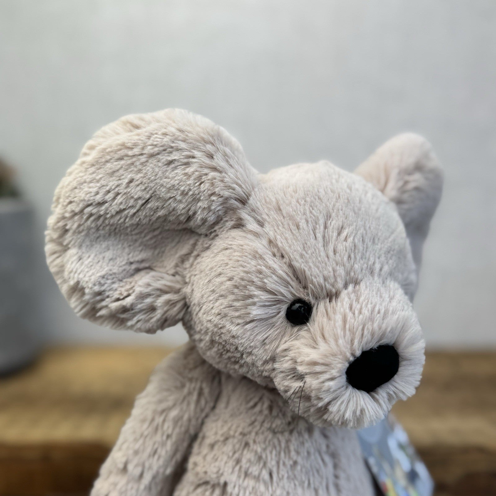 Jellycat Medium Grey Bashful Mouse - Mouse Soft Toy Whiskers Retired Rare 12"