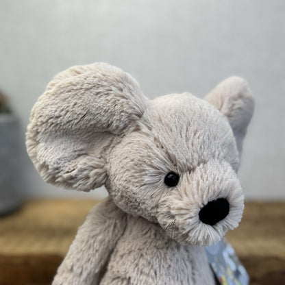 Jellycat Medium Grey Bashful Mouse - Mouse Soft Toy Whiskers Retired Rare 12"