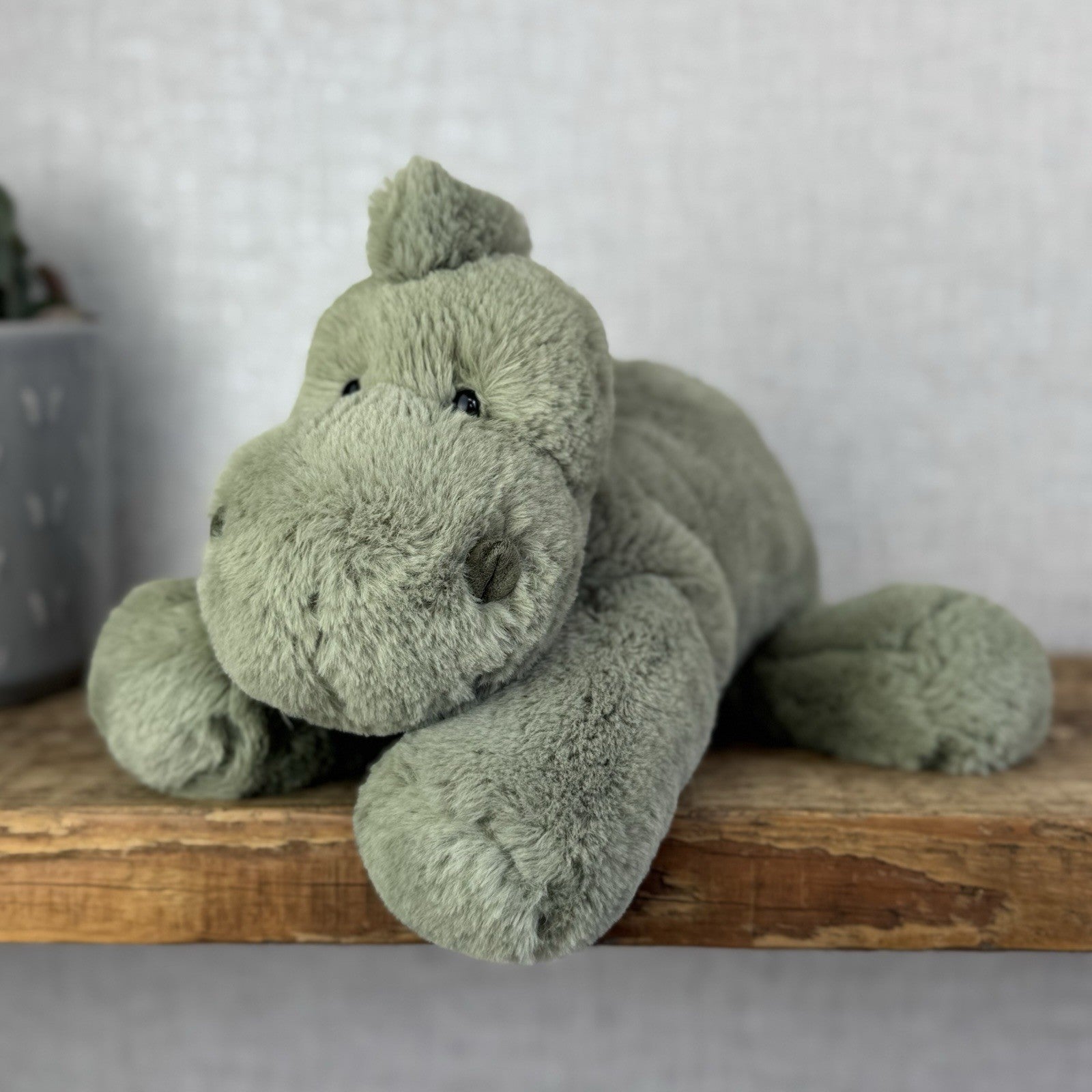 Jellycat Medium Huggady Dinosaur- Floppy Green Dino Plush Soft Toy Retired 10"