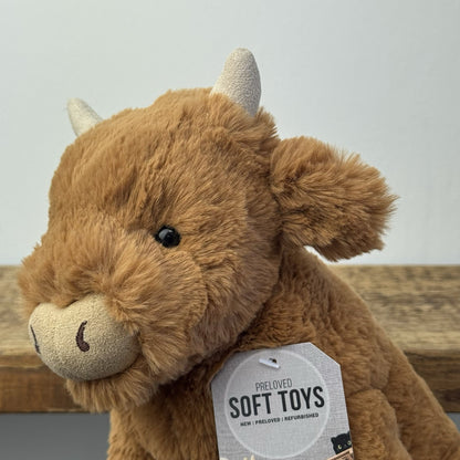 Jellycat Medium Callie Cow - Medium Brown Highland Cow Rare Retired 